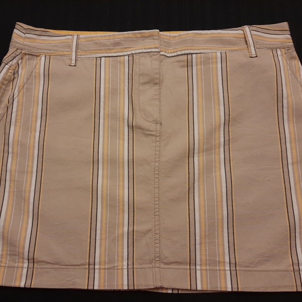 LOFT Tan Striped Skirt